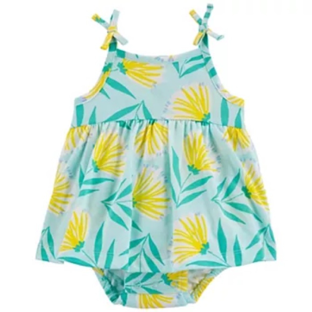 3 MONTHS | Baby girl tropical floral sunsuit romper Carter’s